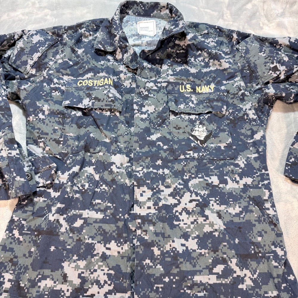 US‎ Navy Issue Digital Camo Utility Uniform Shirt Men Medium Regular